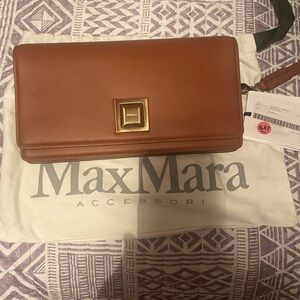 MaxMara Tan Leather Bag with Gold Detail